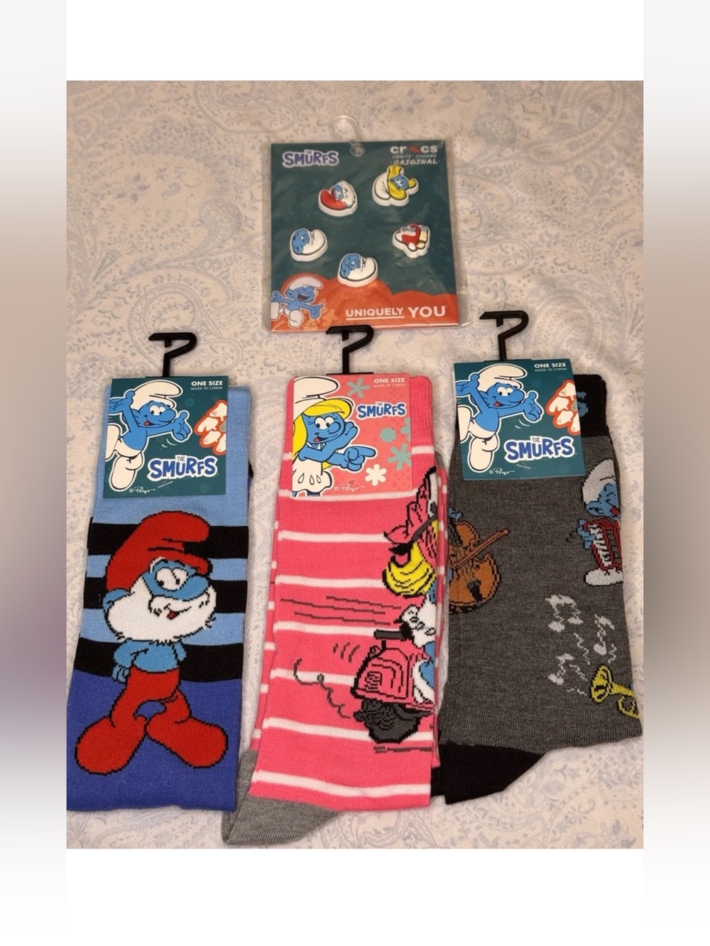 The Smurfs Crocs Jibbitz & 3 Pair The Smurfs Socks